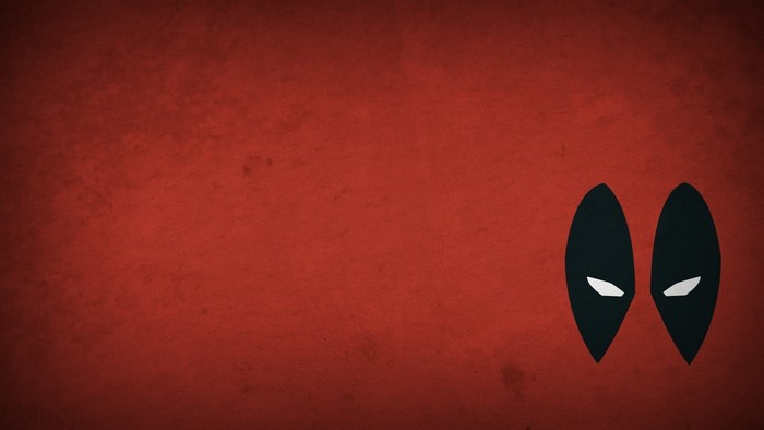 Deadpool minimalist mask on red background