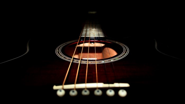 Acoustic guitar close-up