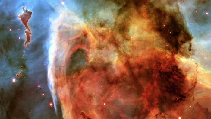 Hubble image of a nebula with stars