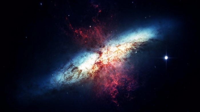 Galaxy with nebula and stars