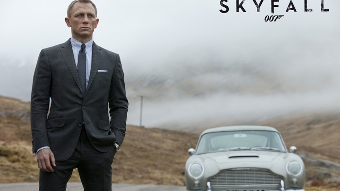 James Bond from Skyfall with Aston Martin DB5