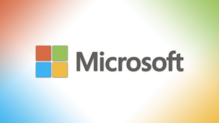 Microsoft logo with colorful background