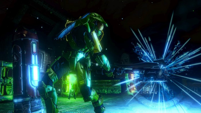 Master Chief from Halo 3 firing a weapon