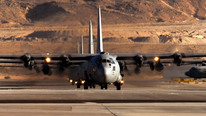 Lockheed C-130 Hercules aircraft on runway