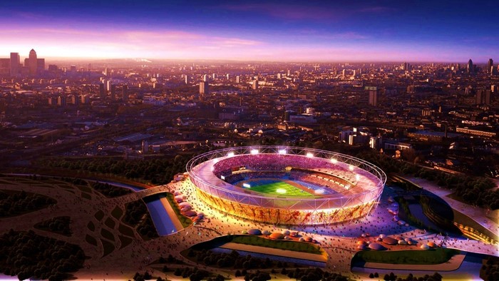 London 2012 Olympics Stadium at sunset