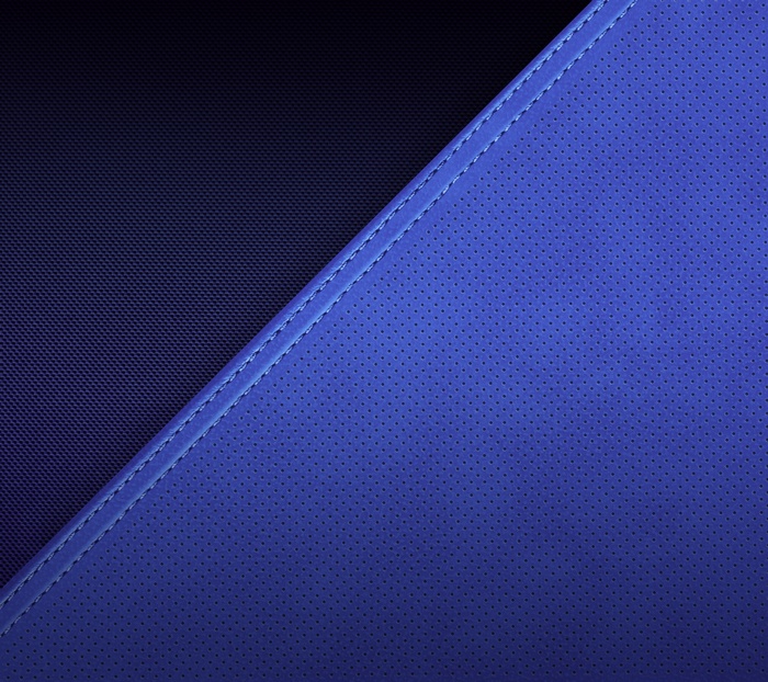 Blue textured material with stitching