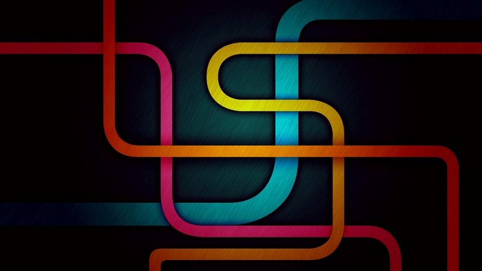 Abstract colorful lines on dark background