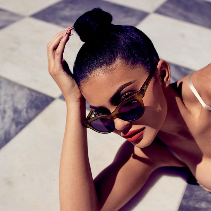 Kylie Jenner wearing Quay Australia sunglasses