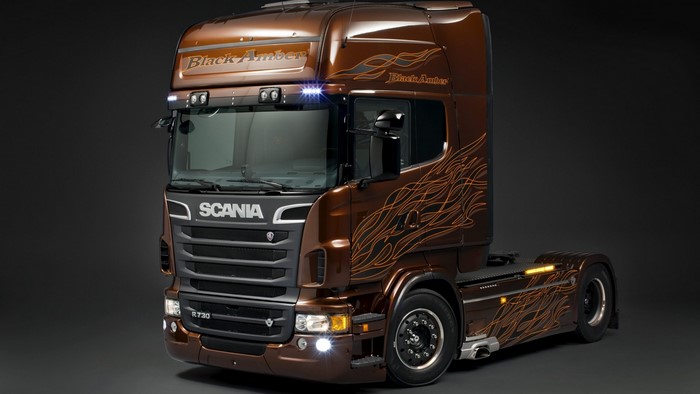 Scania R730 Black Amber truck