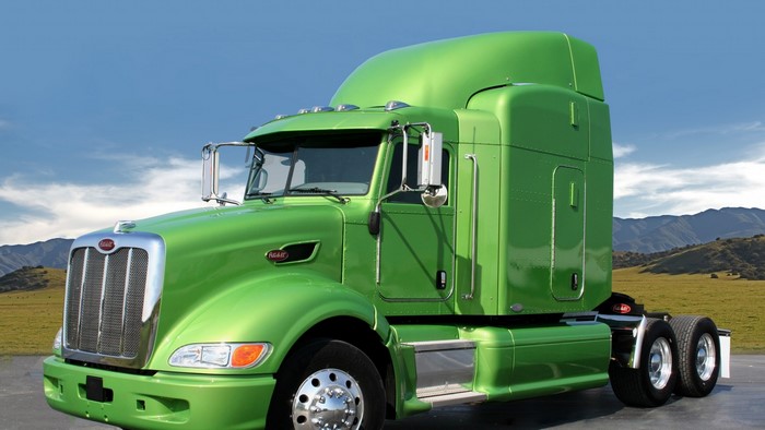 Green Peterbilt Semi-Truck