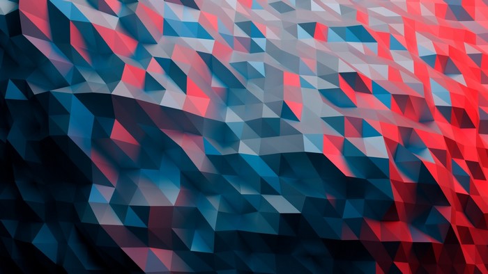 Low Poly Abstract Red and Blue Geometric Pattern