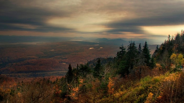 Autumn Mountains with Sunbeams