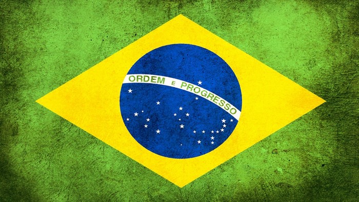 Brazilian Flag with Grunge Texture