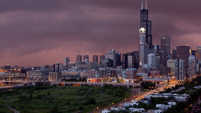 Chicago Cityscape at Dusk
