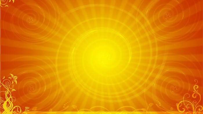 Abstract Yellow and Orange Swirls with Sunburst
