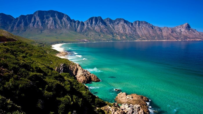 Cape Town Coastline with Mountains and Ocean