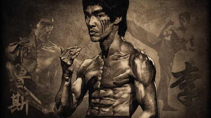 Bruce Lee martial arts illustration