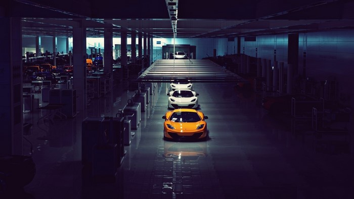 McLaren factory with sports cars