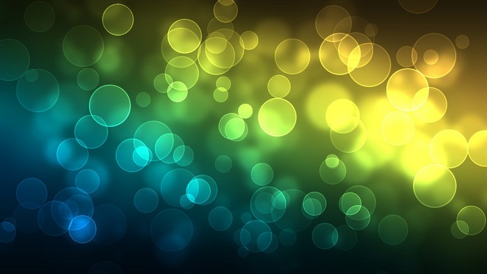 Blue Green Yellow Bokeh Lights