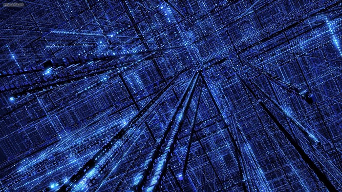 Blue Binary Matrix Grid