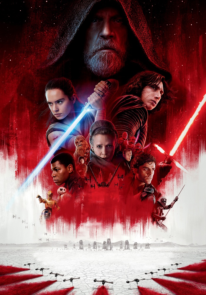 Star Wars: The Last Jedi Poster with Luke Skywalker, Rey, Kylo Ren, Leia