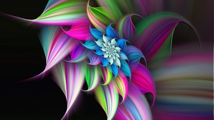 Abstract fractal flower with vibrant colors