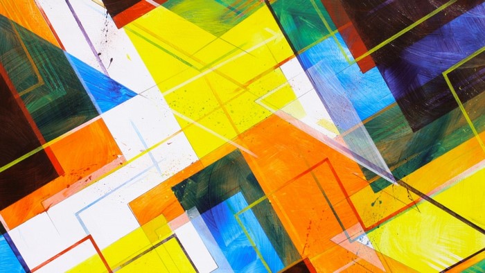 Abstract Geometric Composition with Bold Colors