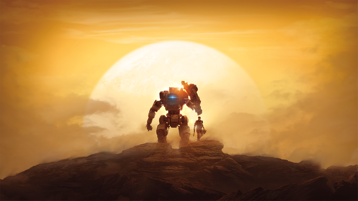 Titanfall 2: BT-7274 and Jack Cooper on a rocky planet