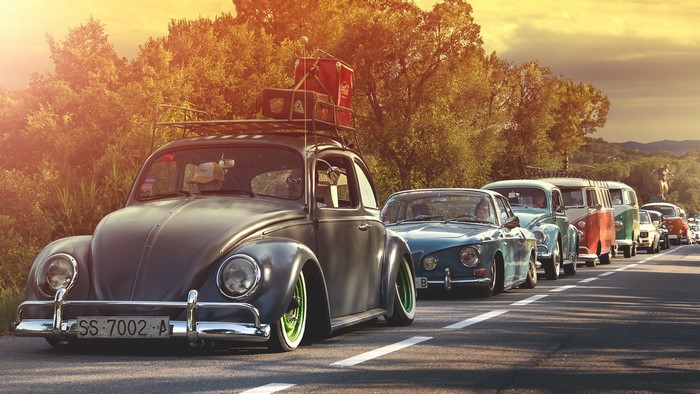 Volkswagen Convoy on a Sunny Road