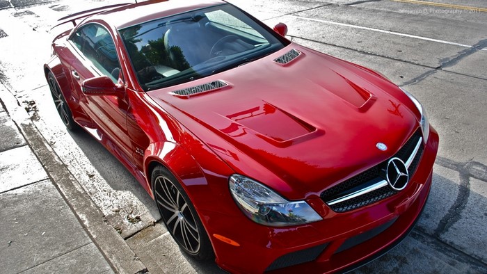 Red Mercedes-Benz AMG SL-Class Coupe