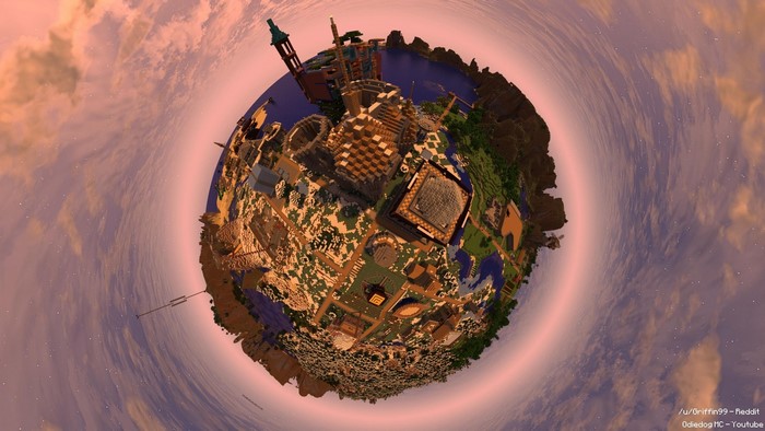 Minecraft panoramic sphere city