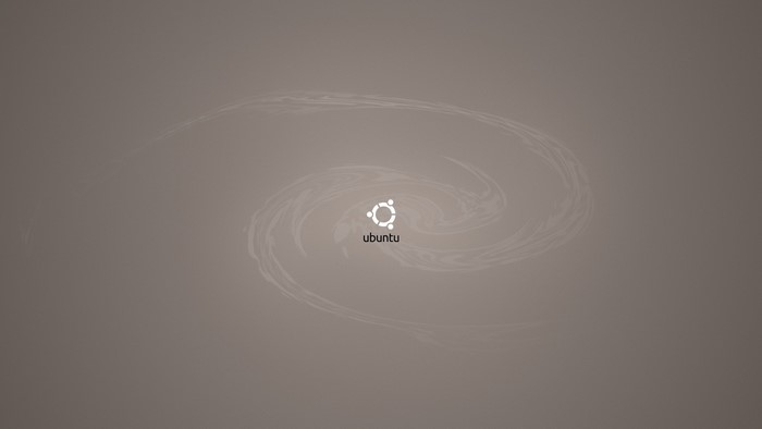 Ubuntu Logo on Gray Swirl