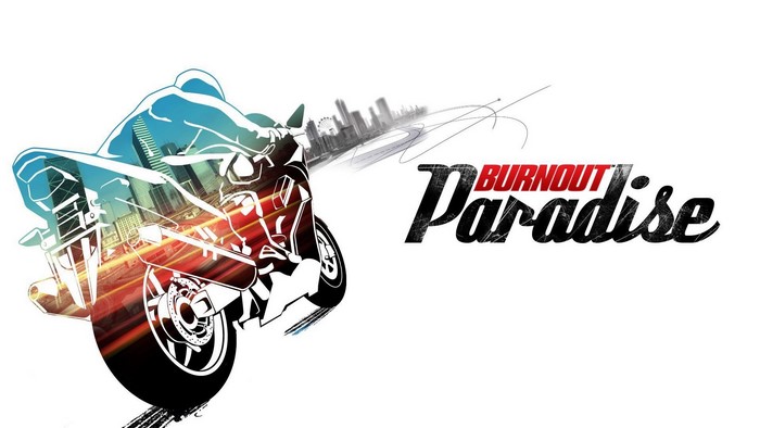 Burnout Paradise video game art with motorcycle