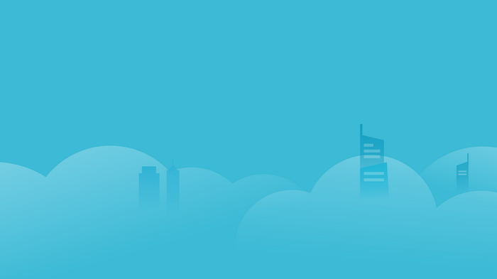 Minimalist Cityscape in Clouds