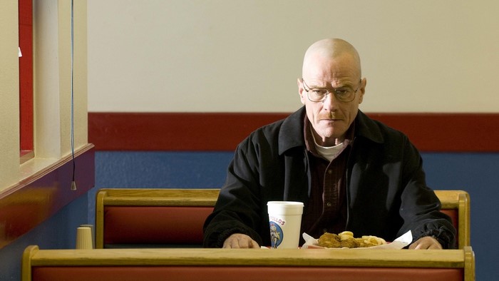 Walter White from Breaking Bad at Los Pollos Hermanos