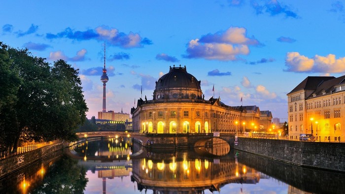 Bode Museum and TV Tower at Dusk, Berlin