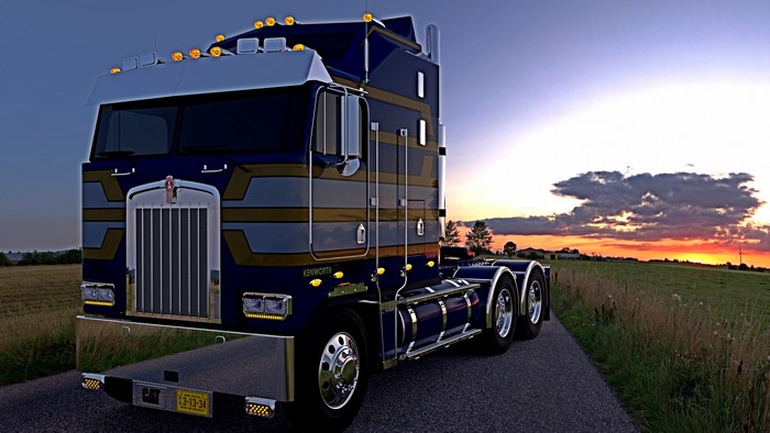 4K Kenworth K100 Truck at Sunset