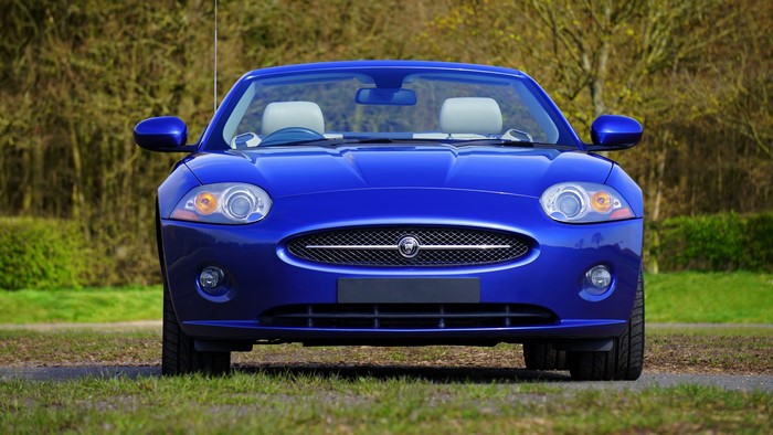 Blue Jaguar Convertible Car