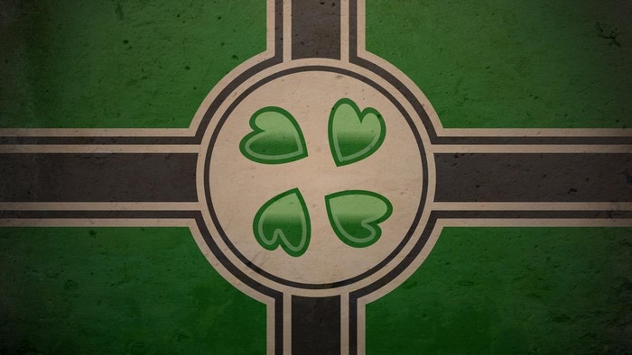 4chan flag with four green clovers