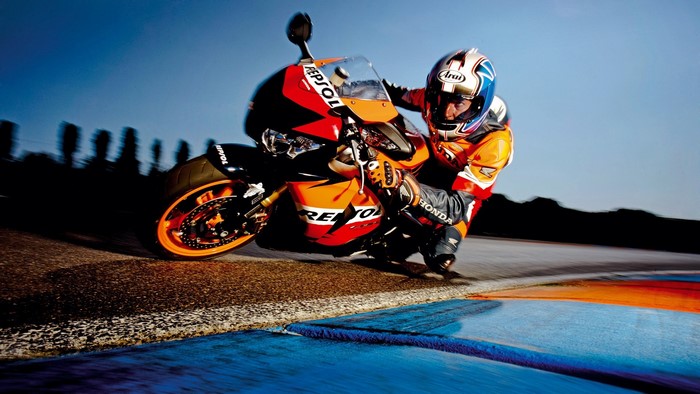 Racer on a Honda Repsol Sport Bike on Track
