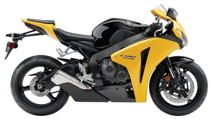 Yellow and black Honda CBR 1000RR motorcycle