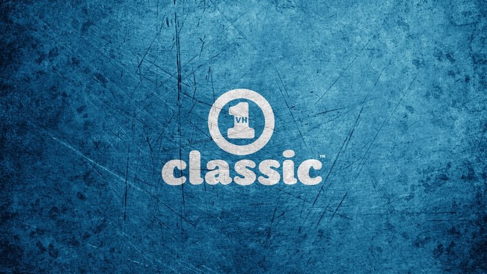VH1 Classic Logo on Blue Textured Background