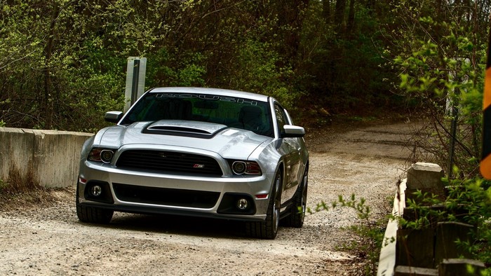 Roush Ford Mustang on a dirt road
