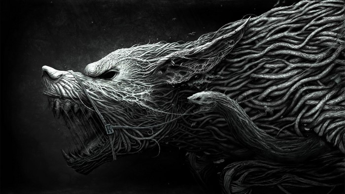 Fantasy Art of a Dire Wolf