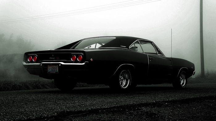 1968 Dodge Charger RT in fog