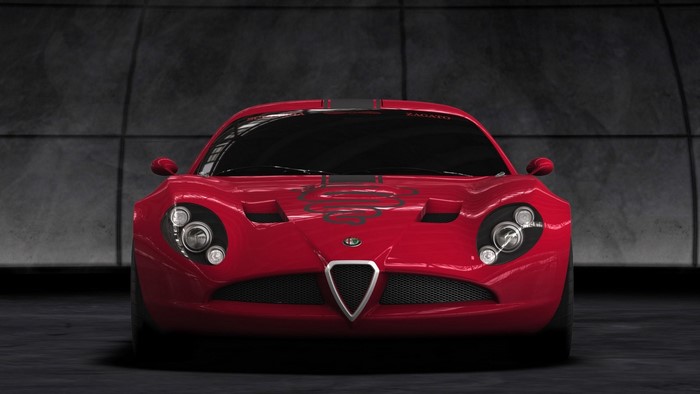 Red Alfa Romeo Zagato sports car