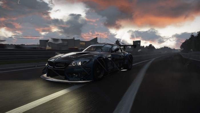 BMW Z4 GTE Racing Car on Track