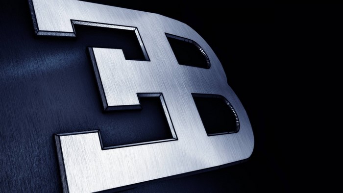 Bugatti logo on a dark background