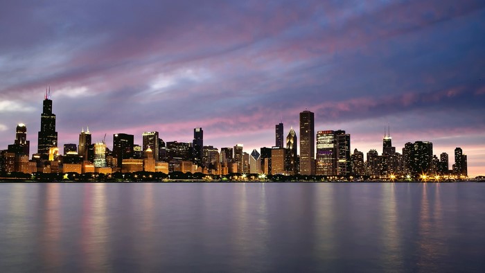 Chicago Skyline at Dusk