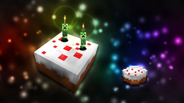Minecraft cake with Creeper candles